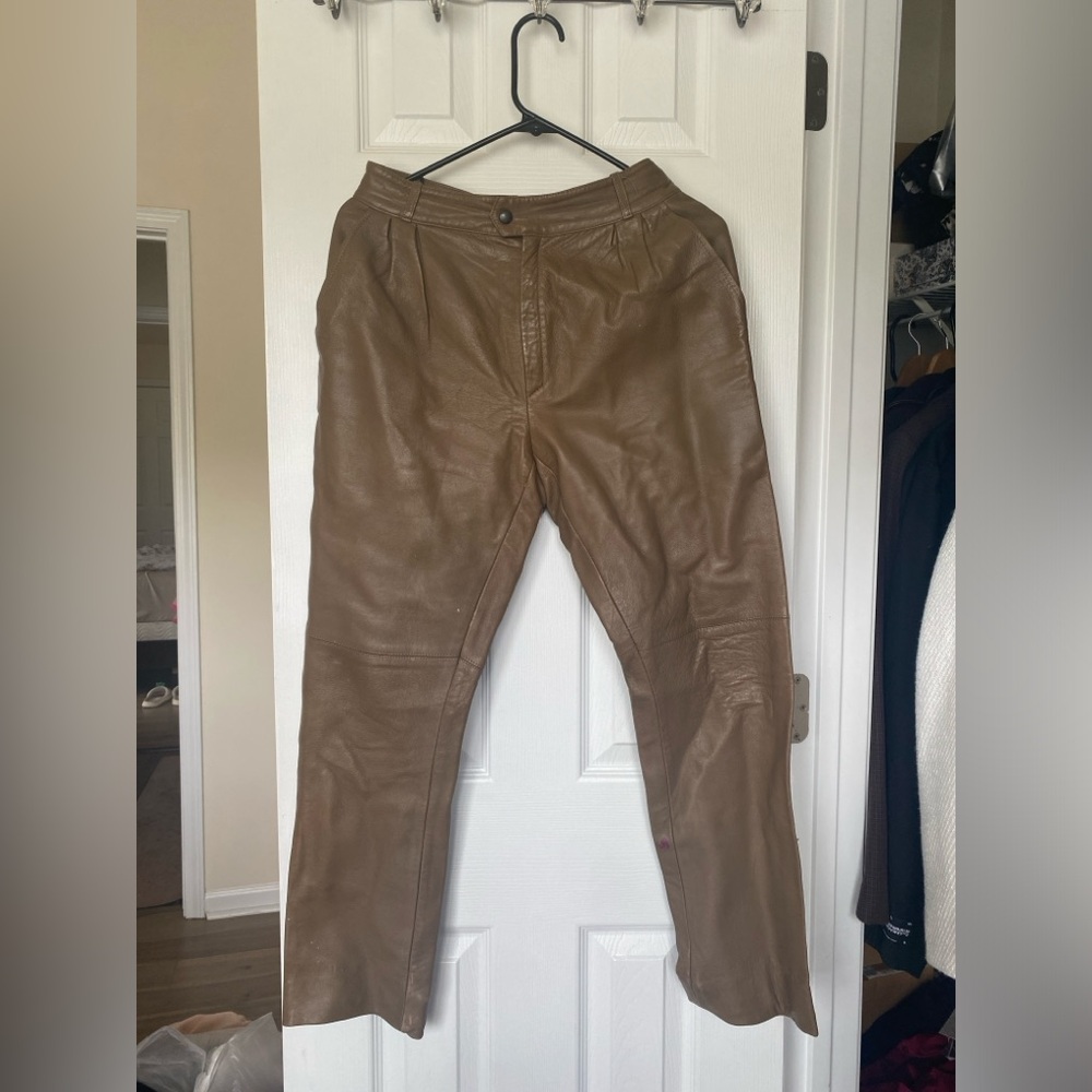Genuine Brown Leather Pants purchased in Florence Italy